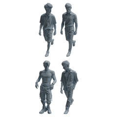 MRY-SFW LYTR990 Streetwear Style Man Character Modern Model 4 pcs 3D Printed Resin Model Kit by SSMODEL