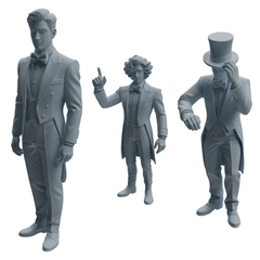 MRY-SFW LYTR1049 Magician Formal Attire Character Modern Model 3 pcs 3D Printed Resin Model Kit by SSMODEL