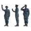 MRY-SFW SSTR196 Miniatures Soldier Model Kit Officer Salute Wave Pose Modern Model 3 pcs