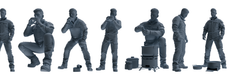 MRY-SFW LYGR686 Modern U.S. Military Seven-Person Eating Group 3D Printed Resin Model Kit by SSMODEL