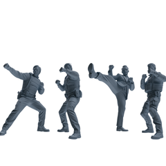 MRY-SFW SSTR112 Miniatures Soldier Model Kit Boston Attack Modern Boston Police Three-Person Arrest Group