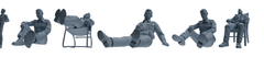 MRY-SFW LYGR679 Los Angeles Patrol Police Six-Person Rest Group 3D Printed Resin Model Kit by SSMODEL