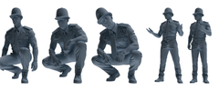MRY-SFW LYGR805 Modern British Police Five-Person Daily Routine 2 3D Printed Resin Model Kit by SSMODEL
