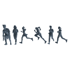 MRY-SFW LYTR822 Running Children Figure Modern Model 6 pcs Miniature Car Diorama Figures Scene Props Accessories Resin 3D Printed Resin Model Kit by SSMODEL