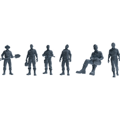 MRY-SFW SSTR201 Miniatures Soldier Model Kit Multi-Pose Combat Engineer Soldier Modern Model 6 pcs