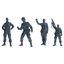 MRY-SFW SSTR195 Miniatures Soldier Model Kit Celebrating Soldier Pose Modern Model 4 pcs