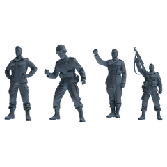 MRY-SFW SSTR195 Miniatures Soldier Model Kit Celebrating Soldier Pose Modern Model 4 pcs