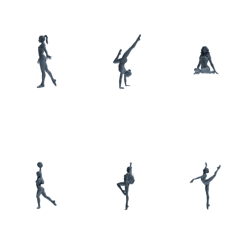 MRY-SFW LYTR835 Rhythmic Gymnastics Female Athlete Figure Modern Model 6 pcs Miniature Car Diorama Figures Scene Props Accessories Resin 3D Printed Resin Model Kit by SSMODEL