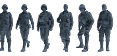 MRY-SFW SSTR076 Miniatures Soldier Model Kit Saving Ryan in Normandy WWII U.S. Army Six-Person Patrol Group
