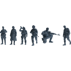 MRY-SFW SSTR181 Miniatures Soldier Model Kit Combat Soldier Pose Modern Model 6 pcs