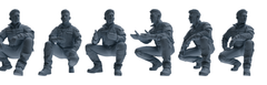 MRY-SFW LYGR683 Modern U.S. Military Six-Person Crouching Position 3D Printed Resin Model Kit by SSMODEL