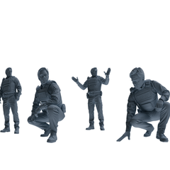 MRY-SFW SSTR123 Miniatures Soldier Model Kit Boston Attack Modern Boston Police Four-Person Reconnaissance Group