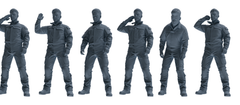 MRY-SFW LYGR694 Modern U.S. Military Six-Person Saluting Group 3D Printed Resin Model Kit by SSMODEL