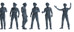 MRY-SFW LYGR767 Modern Hong Kong Police Six-Person Daily Routine 2 3D Printed Resin Model Kit by SSMODEL