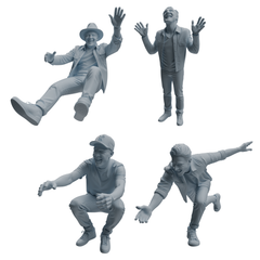 MRY-SFW LYTR1041 Joyful Interactive Male Character Modern Model 4 pcs 3D Printed Resin Model Kit by SSMODEL