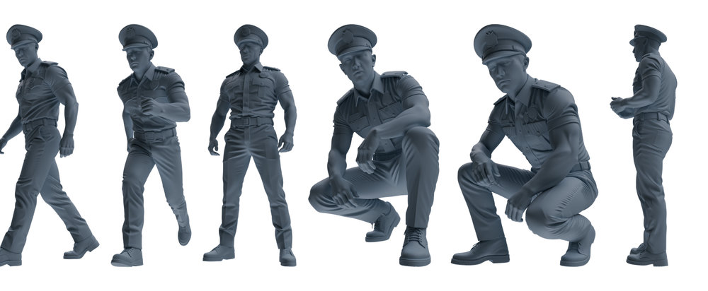 MRY-SFW LYGR766 Modern Hong Kong Police Six-Person Daily Routine 3D Printed Resin Model Kit by SSMODEL