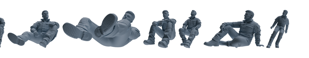 MRY-SFW LYGR695 Modern U.S. Military Seven-Person Rest Group 3D Printed Resin Model Kit by SSMODEL