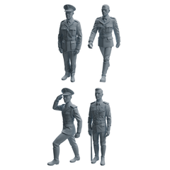 MRY-SFW LYTR947 Military Officer Man Character Modern Model 4 pcs 3D Printed Resin Model Kit by SSMODEL
