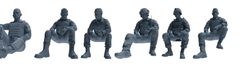 MRY-SFW SSTR035 Miniatures Soldier Model Kit 1993 Mogadishu Black Hawk Helicopter Soldier Resting Six-Person Group
