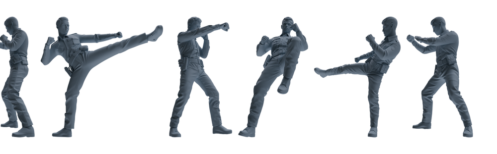 MRY-SFW LYGR672 Los Angeles Patrol Police Six-Person Combat Group 3D Printed Resin Model Kit by SSMODEL