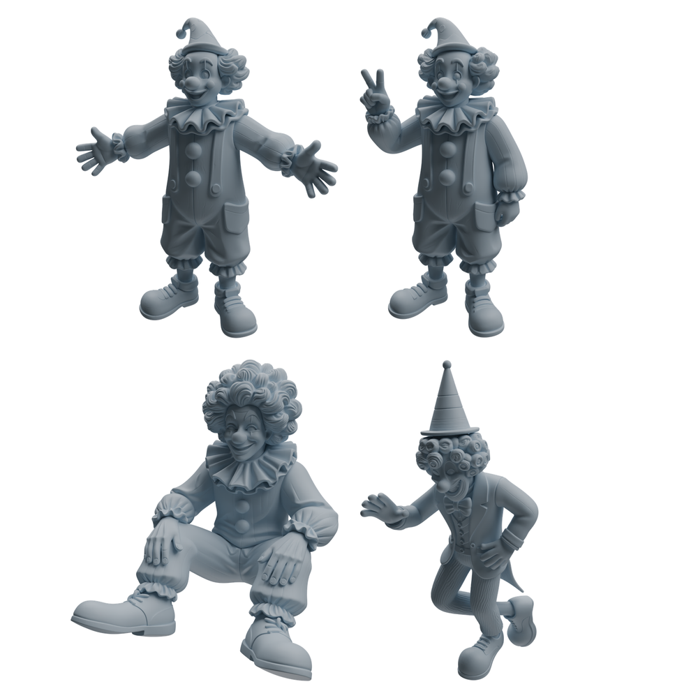 MRY-SFW LYTR1054 Clown Character Modern Model 4 pcs 3D Printed Resin Model Kit by SSMODEL