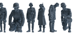 MRY-SFW SSTR001 Miniatures Soldier Model Kit WWII German Army Six-Person Officer Reprimand Group