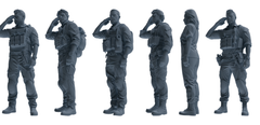 MRY-SFW SSTR013 Miniatures Soldier Model Kit Modern Navy SEAL Six-Person Saluting Group