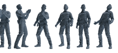 MRY-SFW LYGR671 Los Angeles Patrol Police Six-Person Singing Group 3D Printed Resin Model Kit by SSMODEL