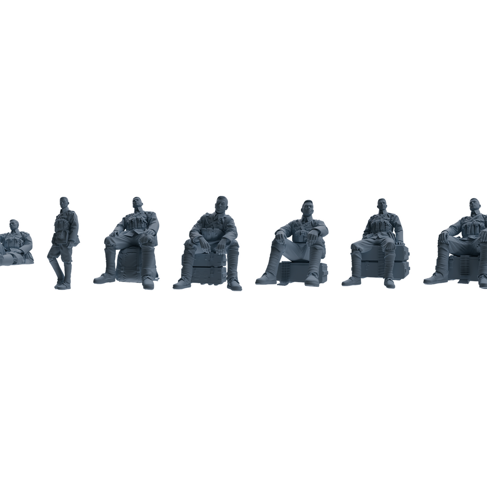 MRY-SFW LYGR608 Historical People's Liberation Army Seven-Person Rest Group 3D Printed Resin Model Kit by SSMODEL
