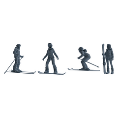 MRY-SFW LYTR789 Ski Sports Figure Modern Model 4 pcs Miniature Car Diorama Figures Scene Props Accessories Resin 3D Printed Resin Model Kit by SSMODEL
