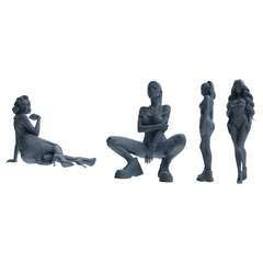 MRY-SFW LYTR868 Multi-style Trend Woman Figure Modern Model 4 pcs 3D Printed Resin Model Kit by SSMODEL