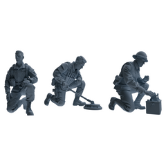 MRY-SFW SSTR186 Miniatures Soldier Model Kit Mine Clearance Engineer Soldier Pose Modern Model 3 pcs