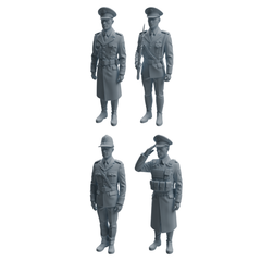 MRY-SFW LYTR946 Uniformed Soldier Man Character Modern Model 4 pcs 3D Printed Resin Model Kit by SSMODEL