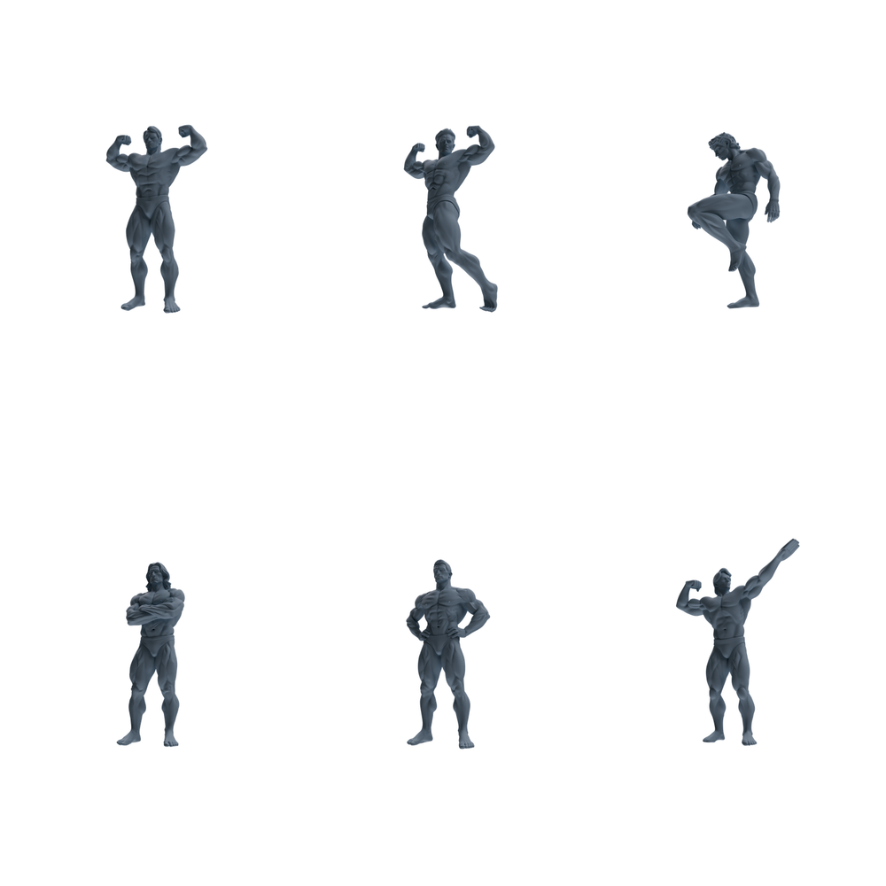 MRY-SFW LYTR829 Male Bodybuilder Figure Modern Model 6 pcs Miniature Car Diorama Figures Scene Props Accessories Resin 3D Printed Resin Model Kit by SSMODEL