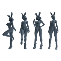 MRY-SFW LYTR887 Bunny Girl Figure Modern Model 4 pcs 3D Printed Resin Model Kit by SSMODEL