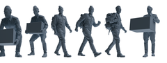 MRY-SFW LYGR727 WWII Soviet Army War Scene Six-Person Carrying Group 3D Printed Resin Model Kit by SSMODEL