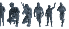 MRY-SFW SSTR037 Miniatures Soldier Model Kit 1993 Mogadishu Black Hawk Helicopter Soldier Combat Six-Person Group 2