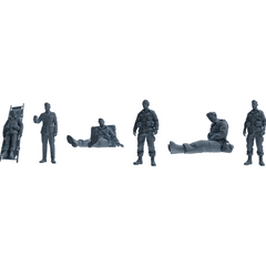 MRY-SFW SSTR192 Miniatures Soldier Model Kit Wounded Soldier Medical Pose Modern Model 6 pcs