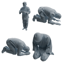 MRY-SFW LYTR1088 Multi-pose Kneeling Character Modern Model 4 pcs 3D Printed Resin Model Kit by SSMODEL