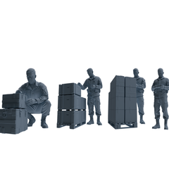 MRY-SFW SSTR247 Modern U.S. Army Logistics Soldier Combat Readiness Four-Person Group