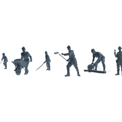 MRY-SFW LYGR611 Historical WWII Japanese Army Six-Person Construction Site Work Group 3D Printed Resin Model Kit by SSMODEL