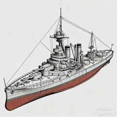 SSC142 Military Model HMS Iron Duke Class Marlborough Battleship(66) Water Line