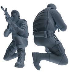MRY-SFW SSTR037 Miniatures Soldier Model Kit 1993 Mogadishu Black Hawk Helicopter Soldier Combat Six-Person Group 2