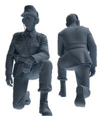 Detail view of MRY-SFW LYGR649 WWII Mine Soldier Six-Person Rest Group Model
