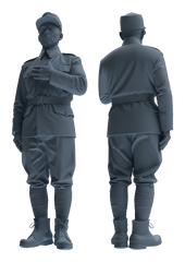 Detail view of MRY-SFW LYGR636 WWII Japanese Army Seven-Person Daily Routine 2 Model