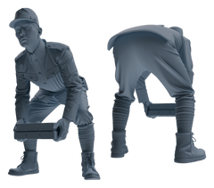 Detail view of MRY-SFW LYGR612 Historical WWII Japanese Army Six-Person Construction Site Carrying Group Model