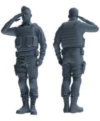MRY-SFW SSTR029 Miniatures Soldier Model Kit 1993 Mogadishu Black Hawk Helicopter Soldier Saluting Six-Person Group