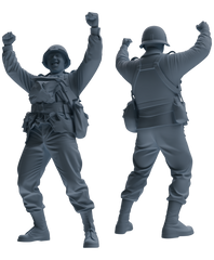 MRY-SFW SSTR073 Miniatures Soldier Model Kit Saving Ryan in Normandy WWII U.S. Army Four-Person Celebrating Group