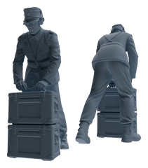 Detail view of MRY-SFW LYGR647 WWII Mine Soldier Five-Person Organizing Group Model