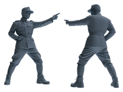 Detail view of MRY-SFW LYGR635 WWII Japanese Army Six-Person Reprimand Group Model